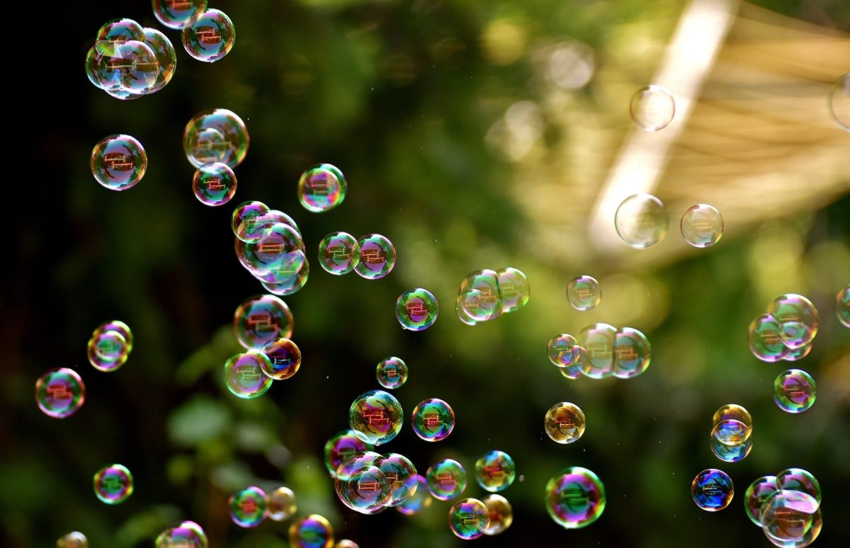Petites bulles de savon qui volent